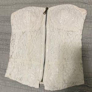 White strapless corset lace size s